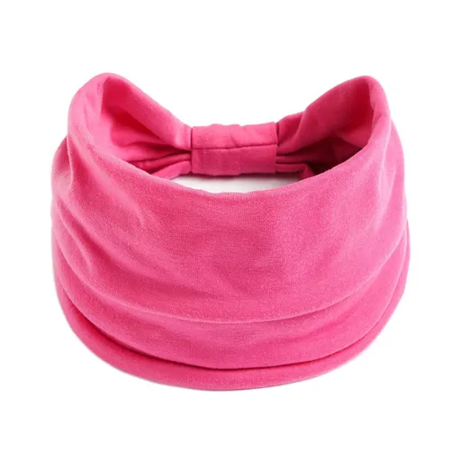 Wide Stretchy Headband for Adults Sports Hair Band for Yoga Running Fitness Workout - Pink