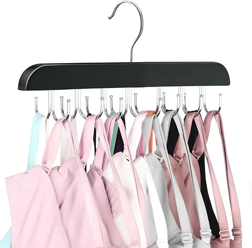 Belt Hanger Bra Hanger Tie Rack, Belt Organizer for Closet Accessories with 14 Hooks, Sturdy Wood for Closet Organizers and Storage