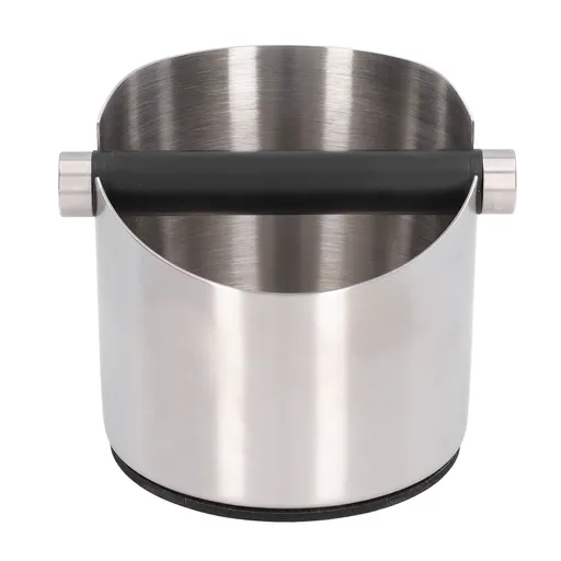 Coffee Grounds Bucket Stainless Steel Rubber Coffee Dump Bin for Home Restaurants BarsStainless Steel Small (FC‑04‑1)