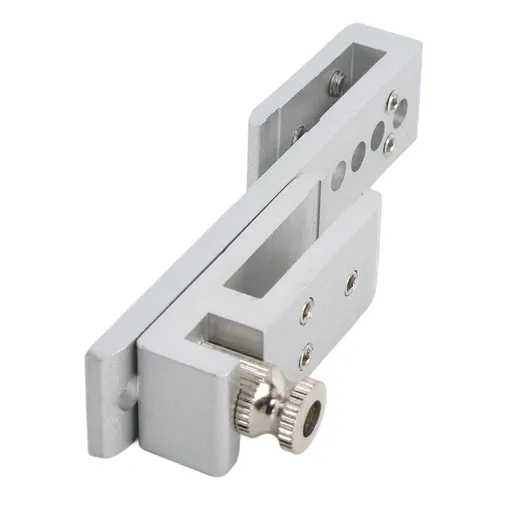 Sliding Glass Door Lock 12 Holes Limit Metal Security Latch for Home Hotel Bathroom Frameless Shower Room Silver 8mm / 0.3in
