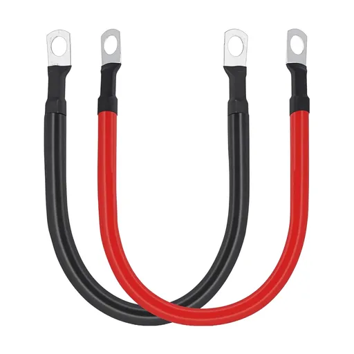 2 AWG Battery Cable 2Gauge Pure Copper Battery Inverter Cables with 5/16 in Lugs Both Ends Power Inverter Wire Set for Automotive Solar Power Inverter Marine Boat RV Car Motorcycle (1FT)