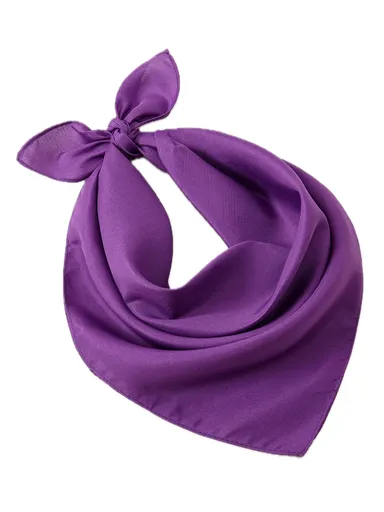 Plain Bandana 100% COTTON Head Wrap Durag Bandanna Summer Biker Scarf Mask - Purple
