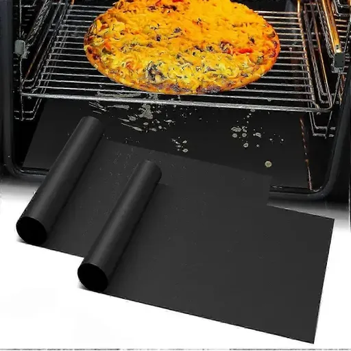 2 Pack Heavy Duty Oven Liner Mats, Reusable Non-Stick Heat Resistant Sheets for Ovens, Grills and Air Fryers, 60 x 40 cm