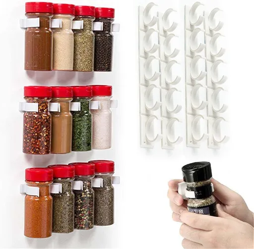 4 Pack Self Adhesive Spice Jar Clips for 20 Jars