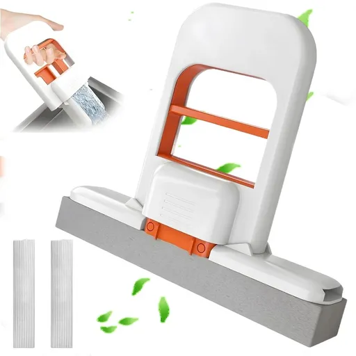 5.9in Mini Foldable Desktop Mop - Compact Wet/Dry Cleaning System, Space-Saving Hanger Base for Kitchen Counters, Glass, Car Interiors