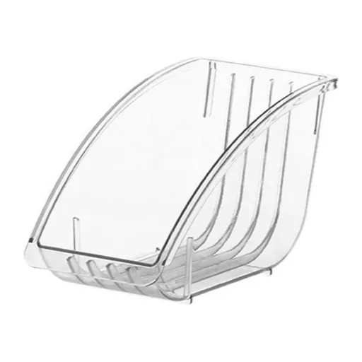 Paper Plate Holder Plastic Dinner Plate Holder Dish Drainer Paper Plate Dispenser Plate Organizer for Kitchen Cabinets Plate Storage Rack Dish Cradle for Countertop, Transparent