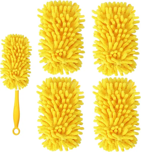 Reusable Duster Refill Compatible with Swiffer Hand Duster - 360 Heavy Duty Dusters Refills - Microfiber Ceiling Fan Duster for Swiffer Dusters Extended Handle, 4 Pack(Handle is Not Included)