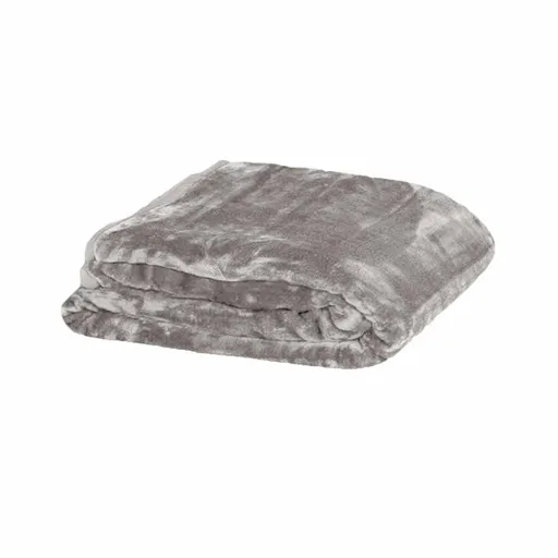 Soft Plain Faux Mink Blanket Queen Stone