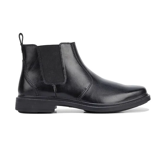HUSH PUPPIES DEACON Mens Leather Boots Shoes Slip On Extra Wide Work Comfort