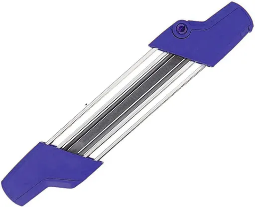 Chain saw file: upgraded lightweight, battery-free and portable, precision sharpening for 3/8-inch saw chain, single-direction reciprocating operation, essential tool for outdoor gardening and forestry maintenance.(Blue-with 4.0 file)