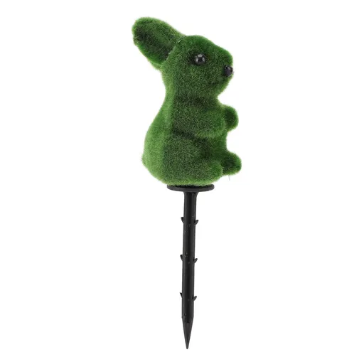 Easter Green Bunny Figurine with Garden Stake Artificial Green Rabbit Statue Garden Decorative Ornament for Planter Tabletop Easter Party Gifts