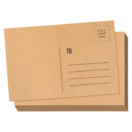 Brown Kraft Paper Blank Postcards for Mailing Printable Smooth Surface for DIY Invitations Greeting Cards