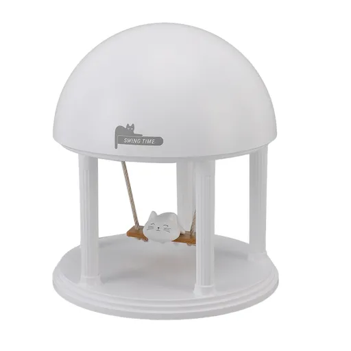 Night Light Speaker with Projector Cute Cat Swing Stepless Dimmable USB Rechargeable Bedside Table Lamp for Birthday Gift