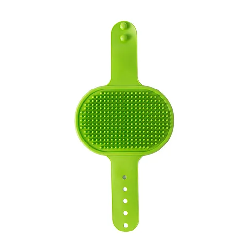 3-Pack Green Multi-Functional Adjustable Silicone TPR Pet Grooming Massage Brush - for De-Shedding, and Furniture Scratching