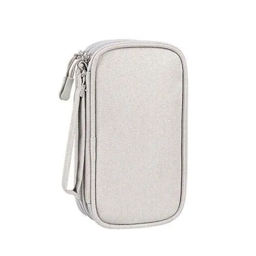 Electronic Accessories Cable Bag Organizer Travel Pouch Storage Cases Charger - Grey