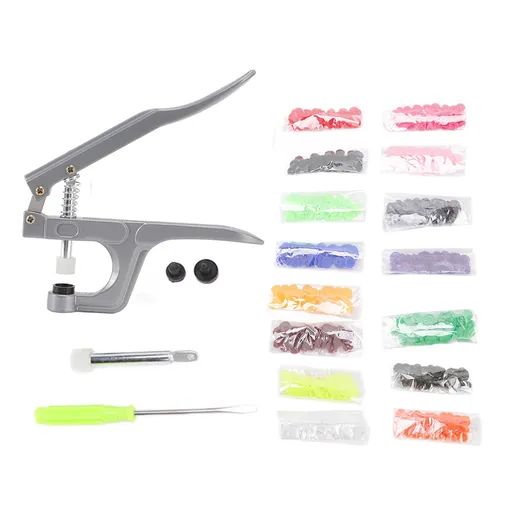 Plastic Snap Set Plastic Stainless Steel Practical Sewing Snaps Fasteners Kit Snap Plier with 150pcs T5 Buckle for Clothing