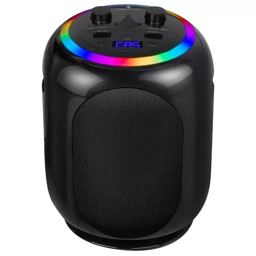 Black Wireless Karaoke System with Bluetooth Audio and Disco Lights
