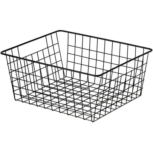 Wire Storage Baskets, Wire Baskets for Organizing,Premium Metal Storage Organizer Basket, Large Wire Basket for Home Office Kitchen, Black (14.2x11.3x6.3inch)