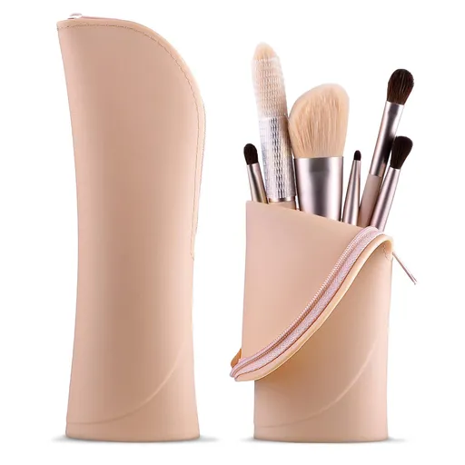 Makeup Brush Holder Silicone Makeup Brush Organizer Travel Makeup Brush Bag Make up Brush Case Small Cute Cosmetic Bag Mini