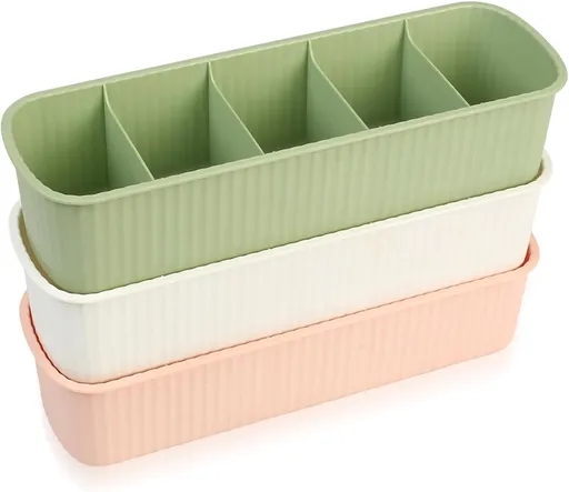 Storage boxes for socks and underwear, 3-piece wardrobe storage system, drawers, drawer divider organizer for bras, socks, underpants, home colors.