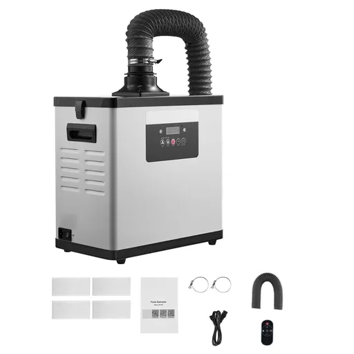 Solder Fume Extractor, Upgraded 4-Stage Filtration Soldering Smoke Absorber with 510 m³/h Strong Suction, 10-Speed & Remote Control Brushless Smoke Extractor for Laser Engraving, 3D Printing