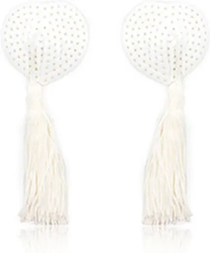 Nipple tassels - White Heart