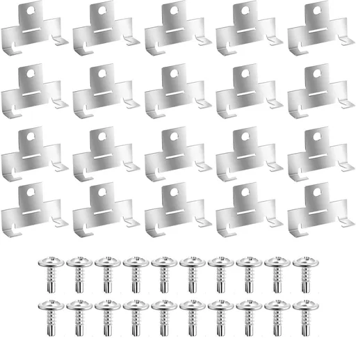 20pcs Recessed Light Clips,304 Stainless Steel Retrofit Downlight Housing C Clips with Self Tapping Screws for 5 to 6 Inch Cans -