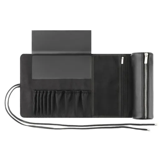 Makeup Brush Organizer with Lid,Makeup Brush Holder Case Dustproof Black,Make Up Brush Bag Pouch with Cover