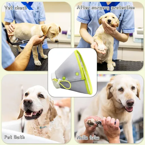 Vehomy Cat Recovery Collar Adjustable Cat Dog Cone Collar Pet Elizabethan Collar Soft Lightweight L