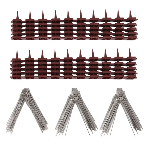 Bird Spikes 15 Feet Stainless Steel Pigeon Deterrent Spikes for Fence Roof Mailbox Window SK430 (4+2)