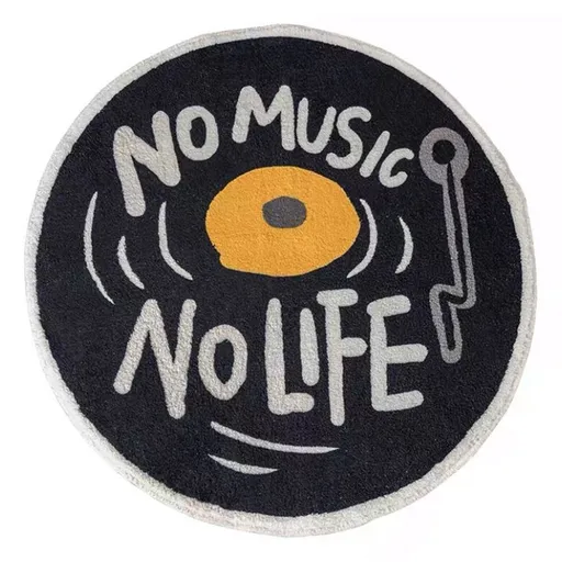 Water Absorbent Mat Retro CD Disk Design Anti Slip Thick Soft Imitation Cashmere Home Bathroom Mat Type 1 100x100cm