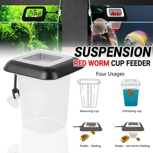 Red Insect Frozen Feeder Cup for Fish Tank Shrimp Feeding Dissolving Ring