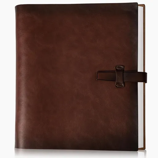 Photo Album 4x6 200 Photos, Genuine Leather Photo Albums with Writing Space with 30 Writing Paper, Travel Family Wedding Kids Graduation Ultrasound Baby Picture Album Scrapbook Photo Album (Simple)