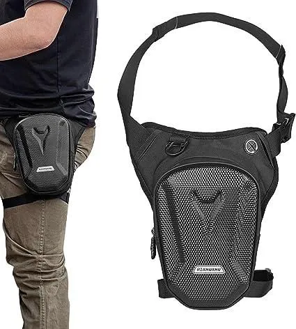 Motorcycle Leg Bag Mens Motorcycle Waist Bag with Hard Shell Multifunctional Thigh Bag for Outdoor Travel