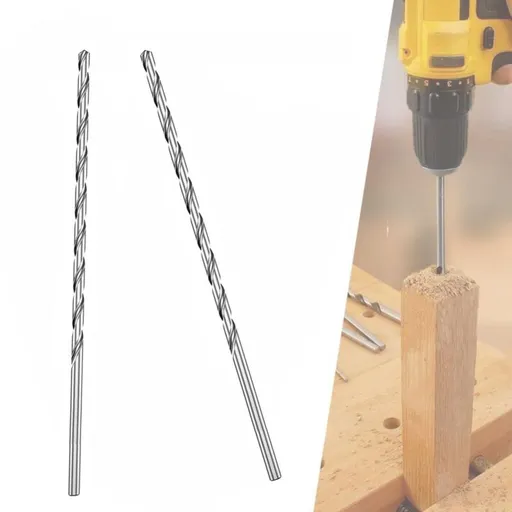 2 Pcs HSS Twist Drill Bits Extra Long Straight Shank Drill Bits Diameter Overall Length, 4mm, 200mm, 4mm Diameter