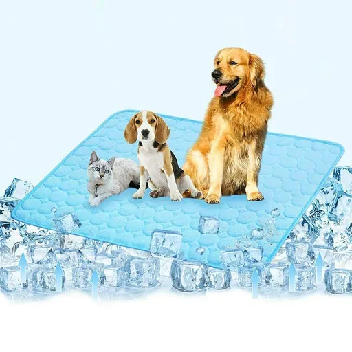 Mat Pad for Dogs Cats Ice Silk Mat Cooling Blanket Cushion for Kennel/Sofa/Bed/Floor/Car Seats Cooling (XL:40 x 28 inches, Blue)
