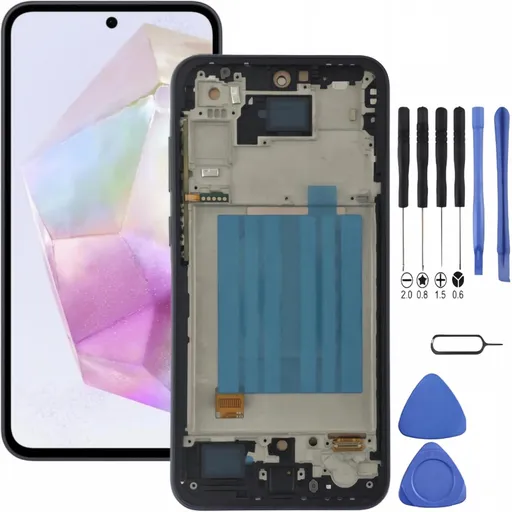 Samsung Galaxy A35 5G Screen Replacement with Frame, 6.6" 120Hz Super AMOLED Flat Touch Digitizer, Complete Disassembly Repair Tool Kit for SM-A356U SM-A356U1 SM-A356W SM-A356B SM-A356E SM-A3560