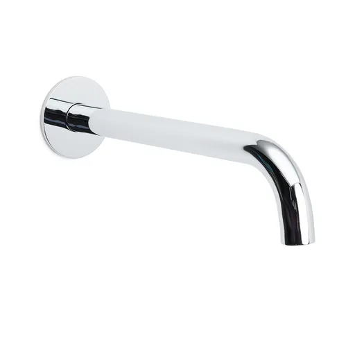 Polisehd Chrome Round 250mm Long Water Filler Spout Bath Tub Wall Mounted Outlet