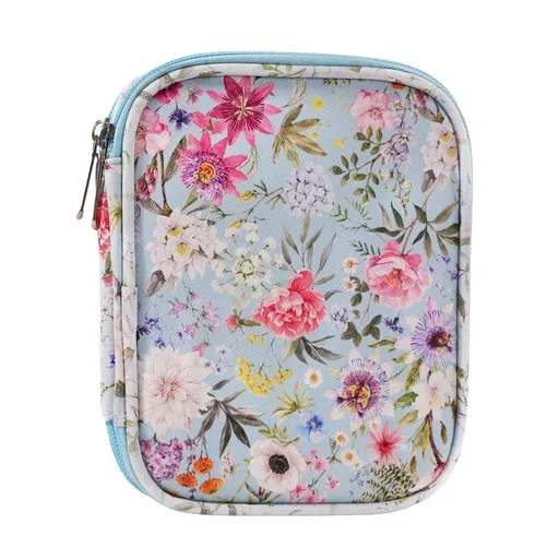 Multipurpose Fabric Crochet Hook Organiser with Zippered Pocket and Elastic Slots Portable Knitting Needle Storage Case