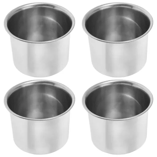 Set of 4 Stainless Steel Seasoning Containers with Handles for Kitchen Use Silver 12x12x8.5cm