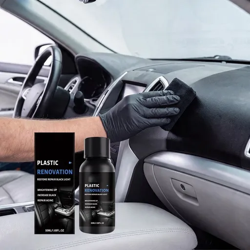 Plastic Restorer for Cars, Black Trim Restorer, for Automotive Parts Vehicles Interior Scratch Remover Shiny Car Stuff