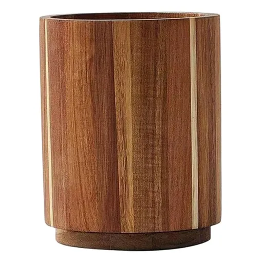 Utensil Holder,Rotating Wooden Utensil Organizer for Countertop,360° Spinning Kitchen Tool Crock, Farmhouse Decor Storage Caddy, 5.7-inch Cooking Accessory Holder, Countertop Declutter Solution