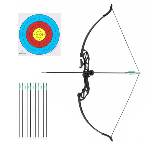 Recurve Bow Arrow Set 55lbs Easy Assembly Beginner Green