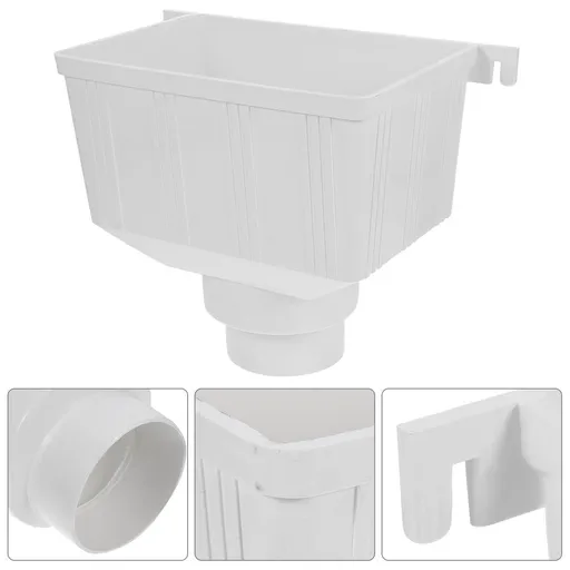 PVC Downspout Diverter, White, Sturdy Plastic, Easy Installation, Home Protection