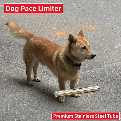 Dog Speed Limiter Anti-Chase Training Stick with Stainless Steel Tube, Adjustable Chain Collar Set for Small, Medium, and Large Breeds – Safe Outdoor Control Tool (M（9.84in）)