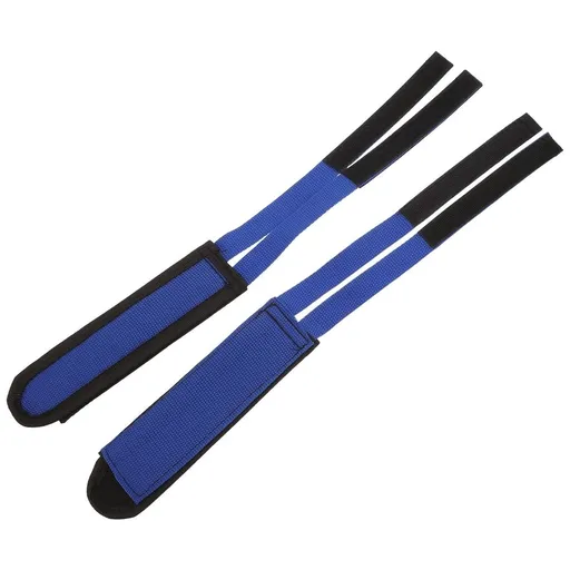 2pcs Blue Nylon Bike Pedal Straps Adjustable Wider Longer Thicker