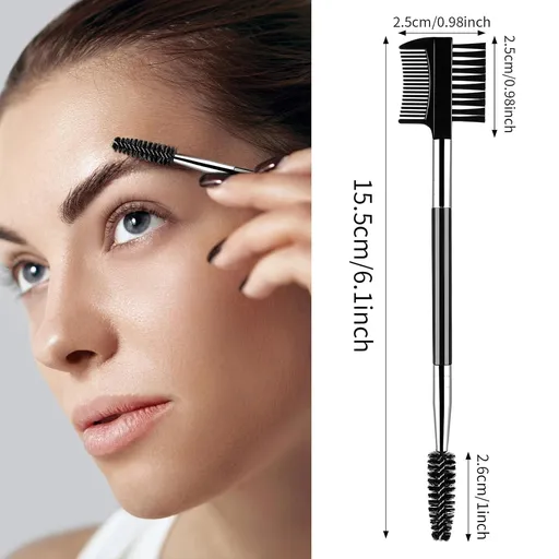 3 PCS Eyelash Shaper Eyelash Comb Separator Double Head Eyebrow Brush Black 3 Head Eyebrow Makeup Tool Different Spoolie Brushes to Separating Lashes Eliminating Mascara Clumps Grooming Brows