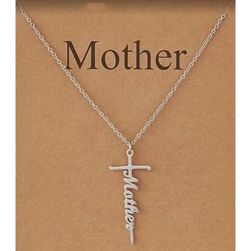 Stainless Steel Cross Necklace for Women Mother's Day Holiday Gift Elegant Jewelry Piece for Local Standard Everyday Wear(mother)