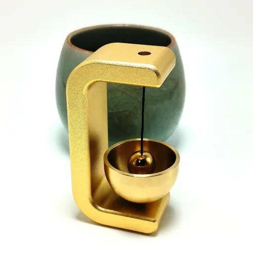 Yellow Magnetic Door Bell Chime - Dopamine Style Brass Bell with Alloy Frame - No Drill Entry Door Chime for Home, Office, Fridge - Modern Japanese Design, Crisp Sound, Easy Install