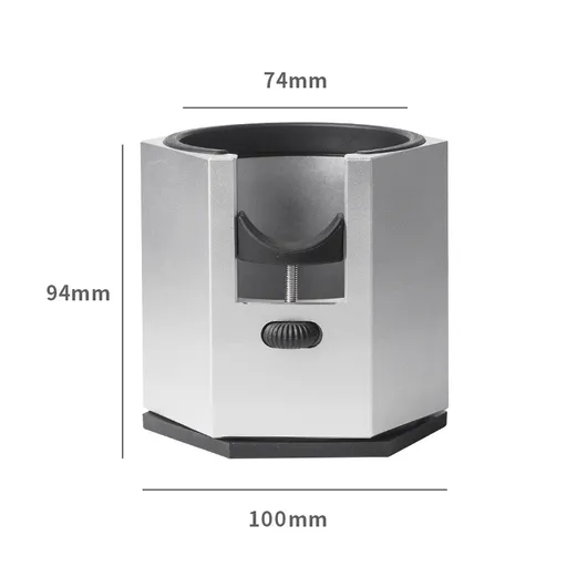 Silver Diamond Professional Aluminum Espresso Tamping Station - Adjustable Portafilter Holder Stand
